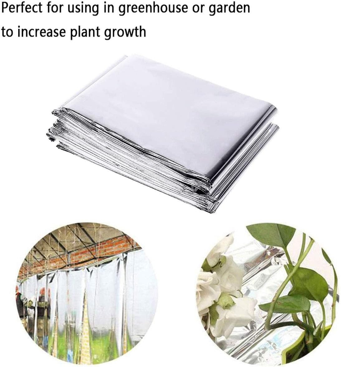 6 Pack High Silver Reflective Mylar Film, Garden Greenhouse Covering Foil