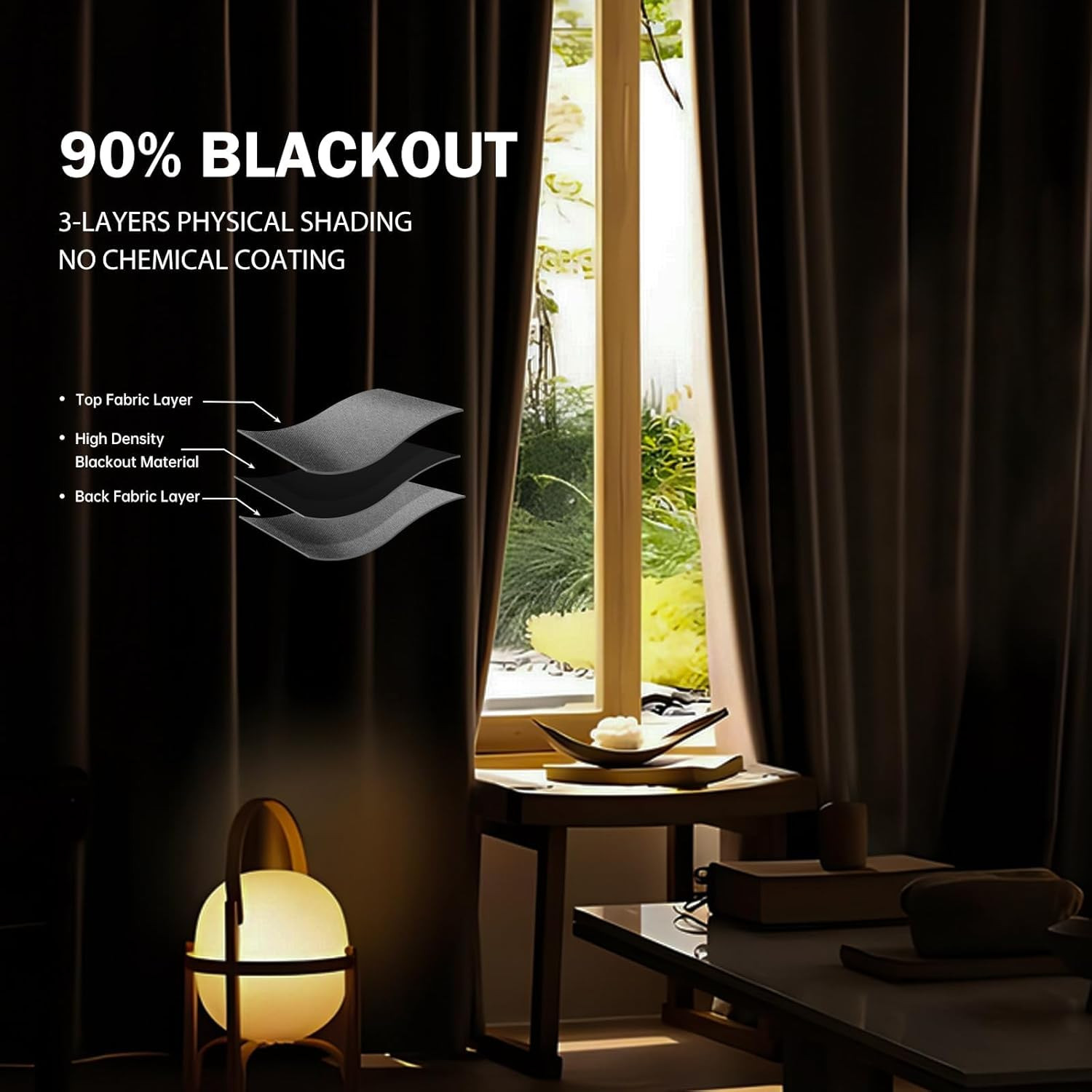 Extra Wide Blackout Curtain Track Set with Light Grey Drape for Privacy