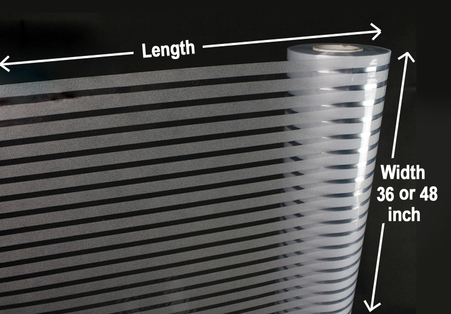 Stripe Frosted Glass Film Static Cling Office Bedroom Bathroom Home Window Tint