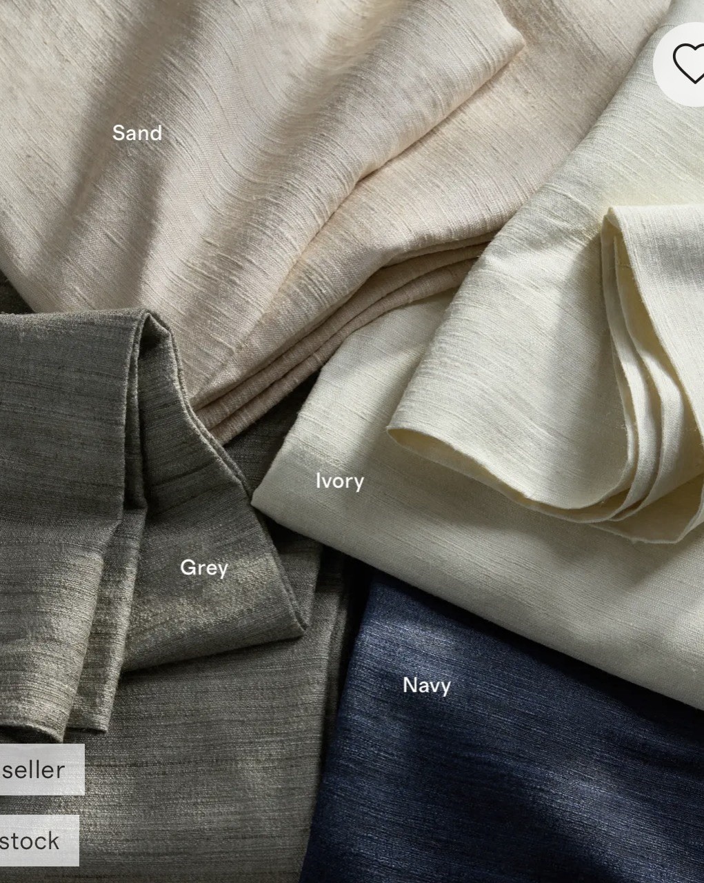NWOT Quince Raw Silk Sand Set 2 Room Darkening Curtain Panels 48”x96”