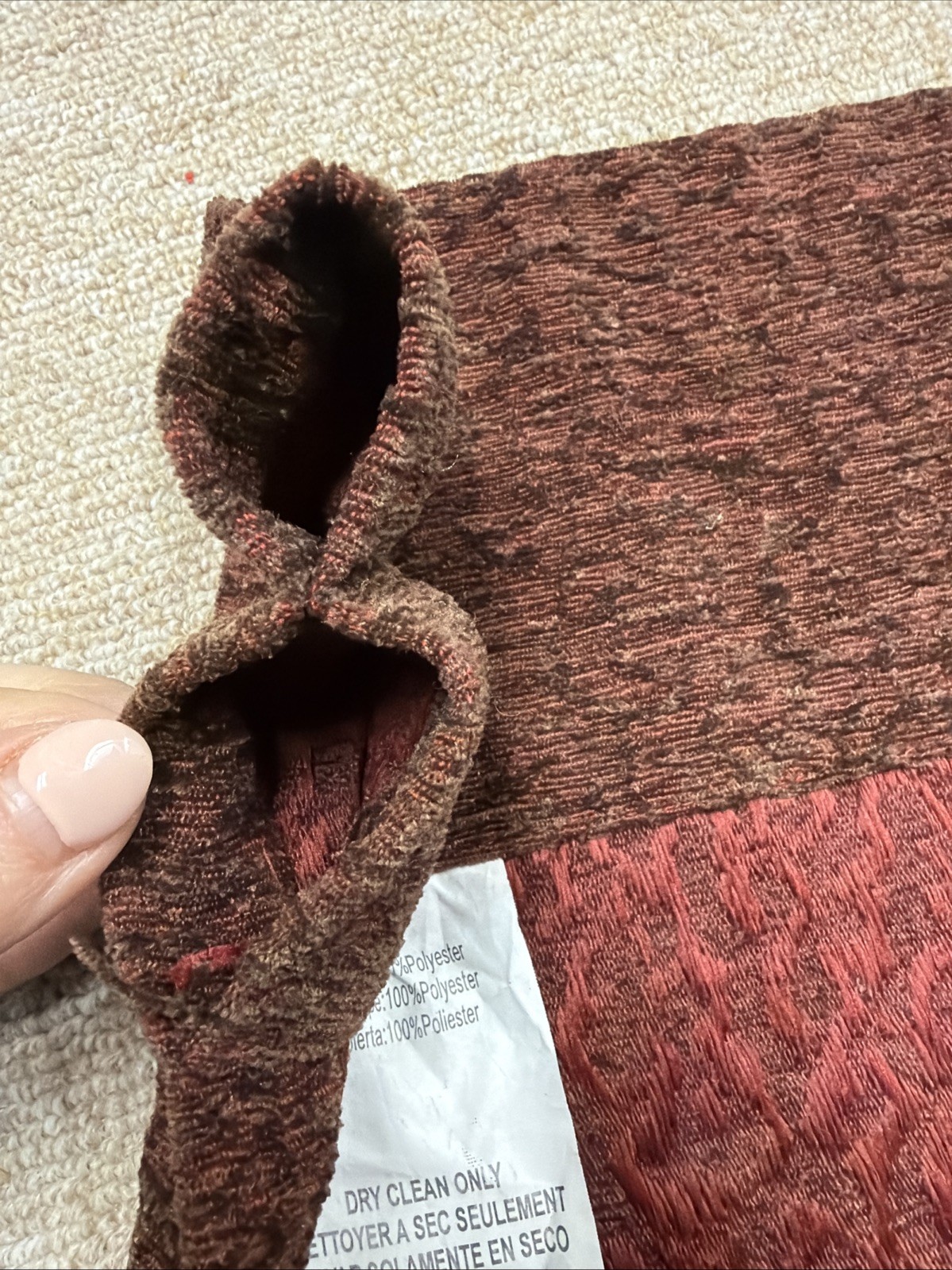2pc Mahogany Textured Chenille Curtains 48″ x 85″ Fully Lined Rod Pocket