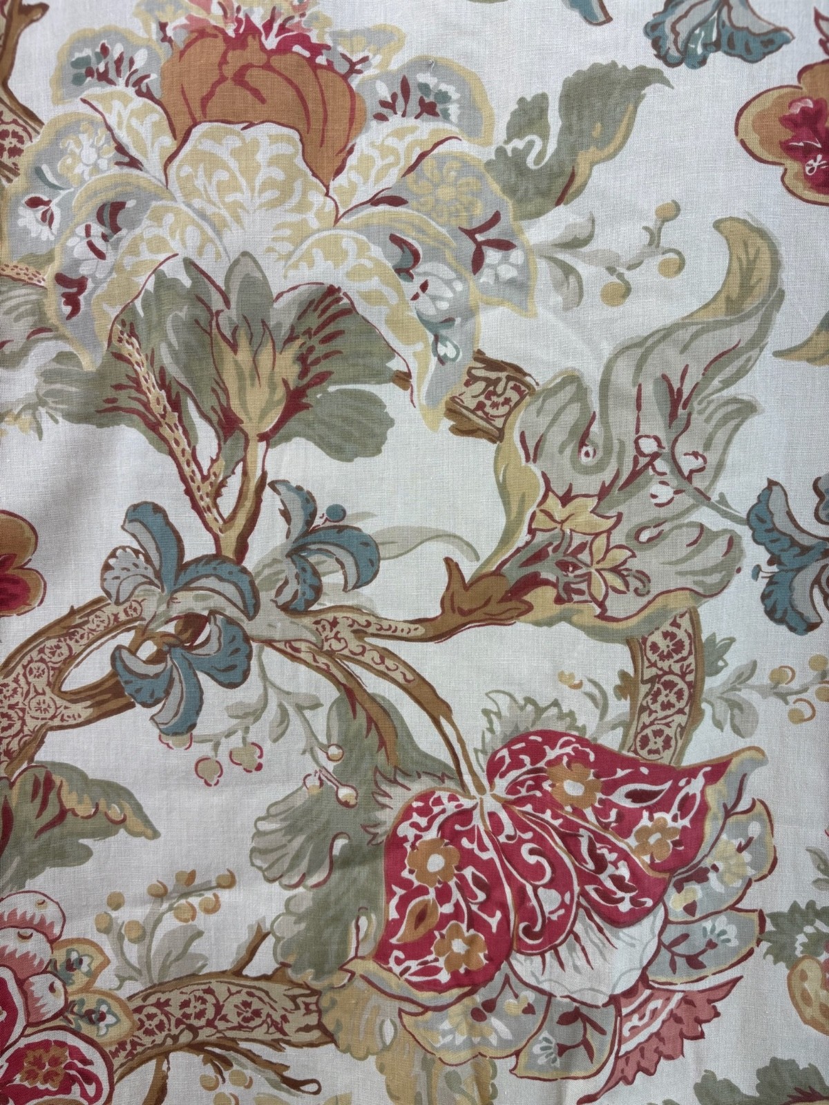 Pottery Barn Graciela Palampore Curtains Set 2 Panels 50×96 Linen Blend Lined