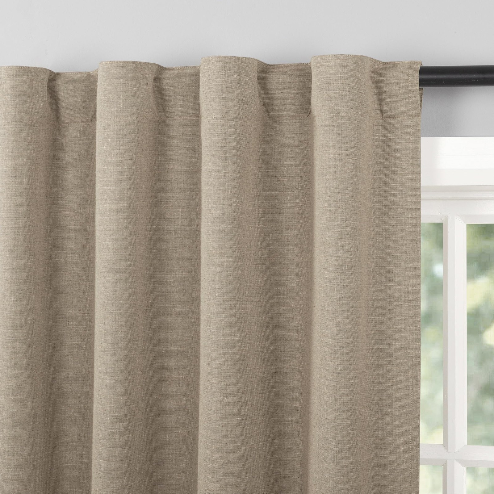 Sun Zero Treviso Linen Blend Magnetic Closure 40″W x 96″L (Pack of 1), Taupe