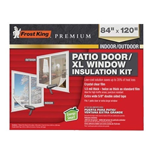 Premium 1.5m Heavy Duty 84″x120″ Patio Door XL Window Shrink Film Insulation Kit
