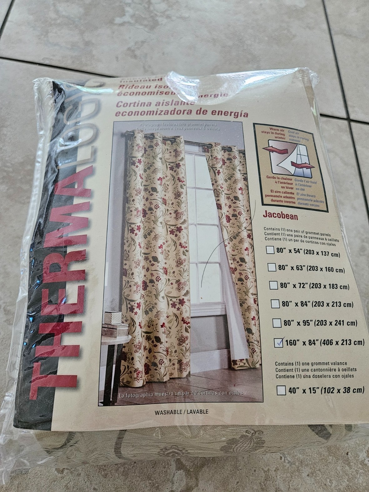 Plow & Hearth Jacobean Thermalogic Grommet-Top Curtains (160″ x 84″)