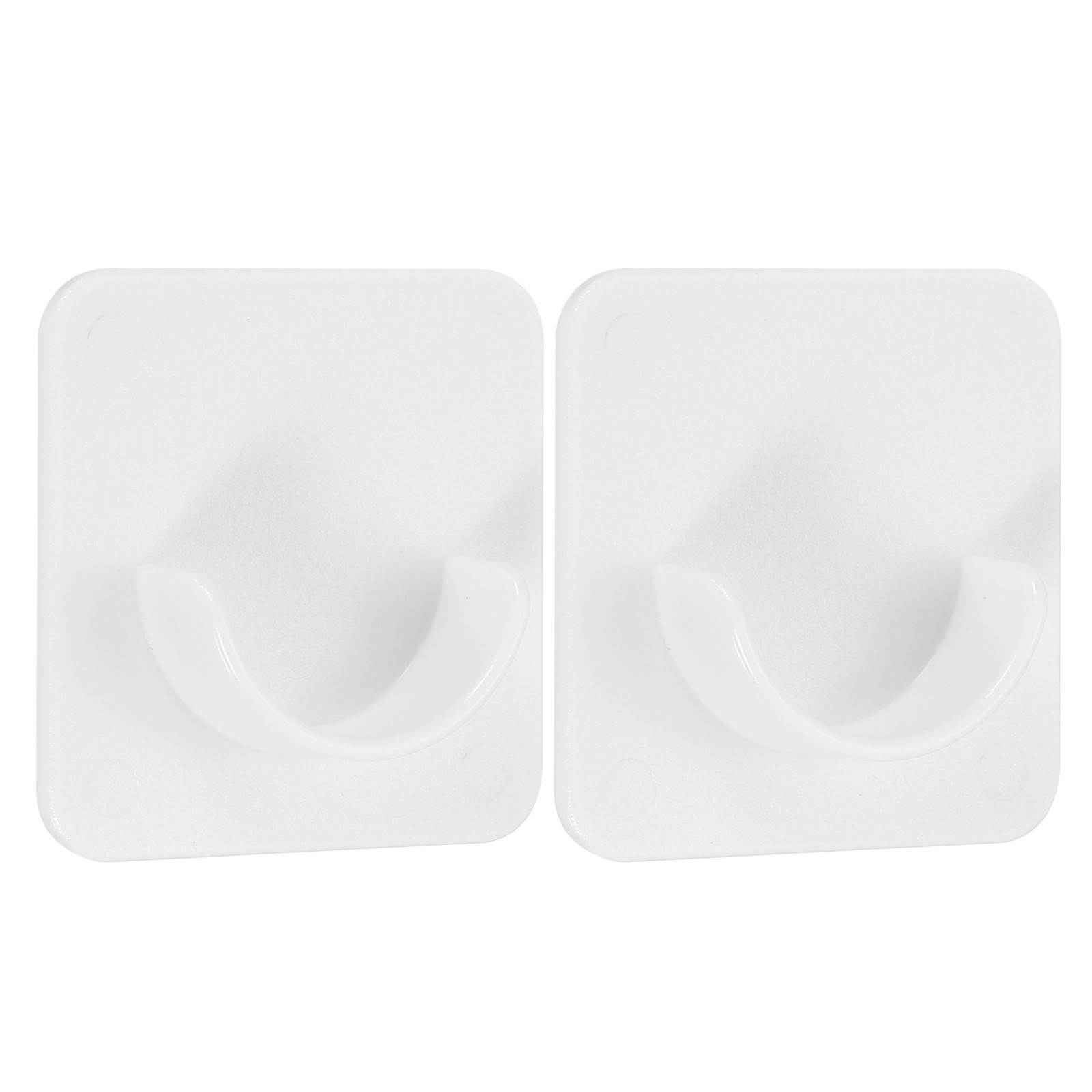 2 Pack 0.87 Inch Adhesive Shower Rod Holder White(Rod Not Included)