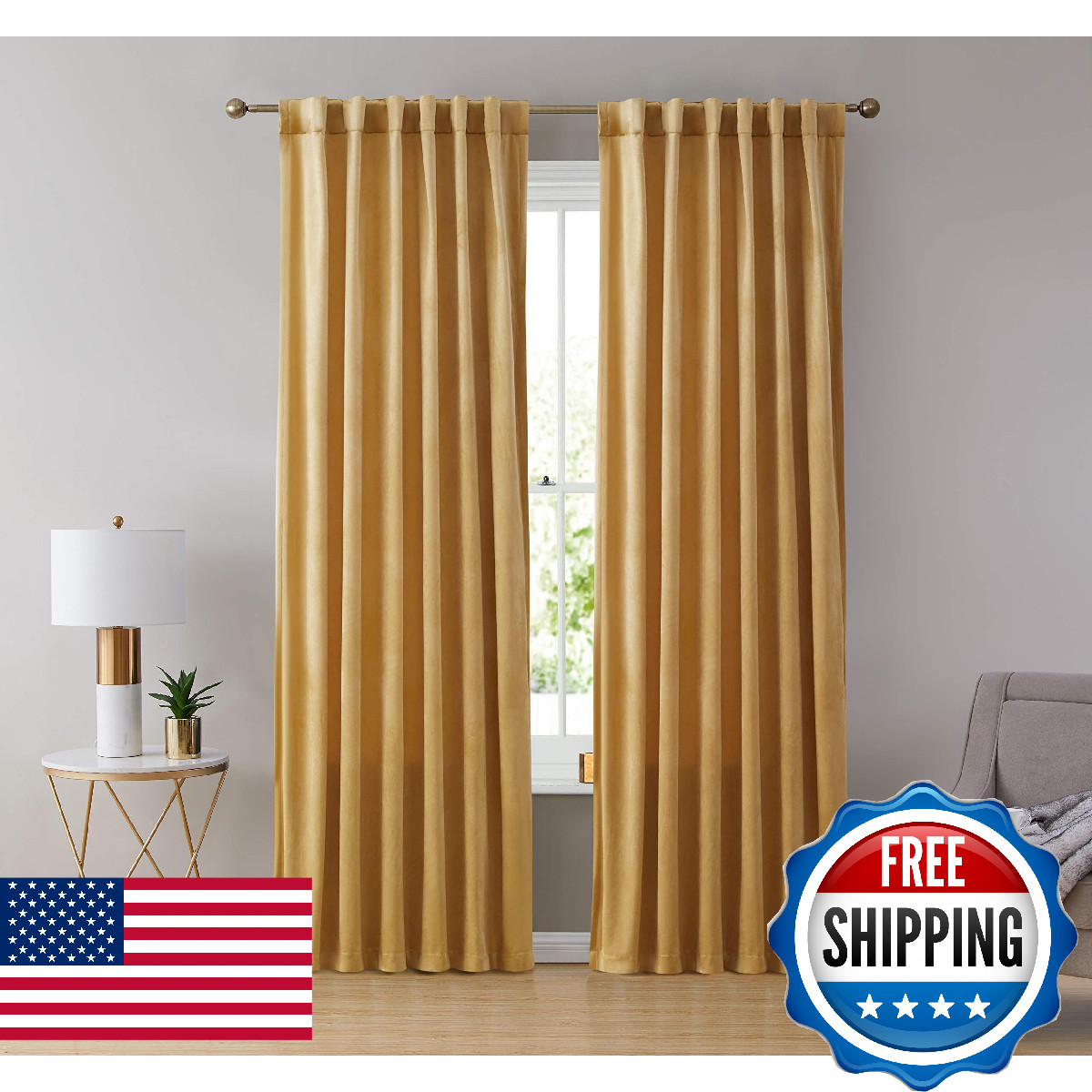 Hlc.Me Lopez Velvet Curtains For – Back Tab Rod Pocket Window Treatment