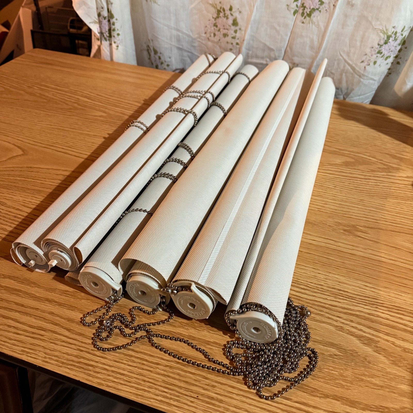 Rollease Roll Up Light Filtering Corded Casement Window Blinds Beige 29″ x 64″