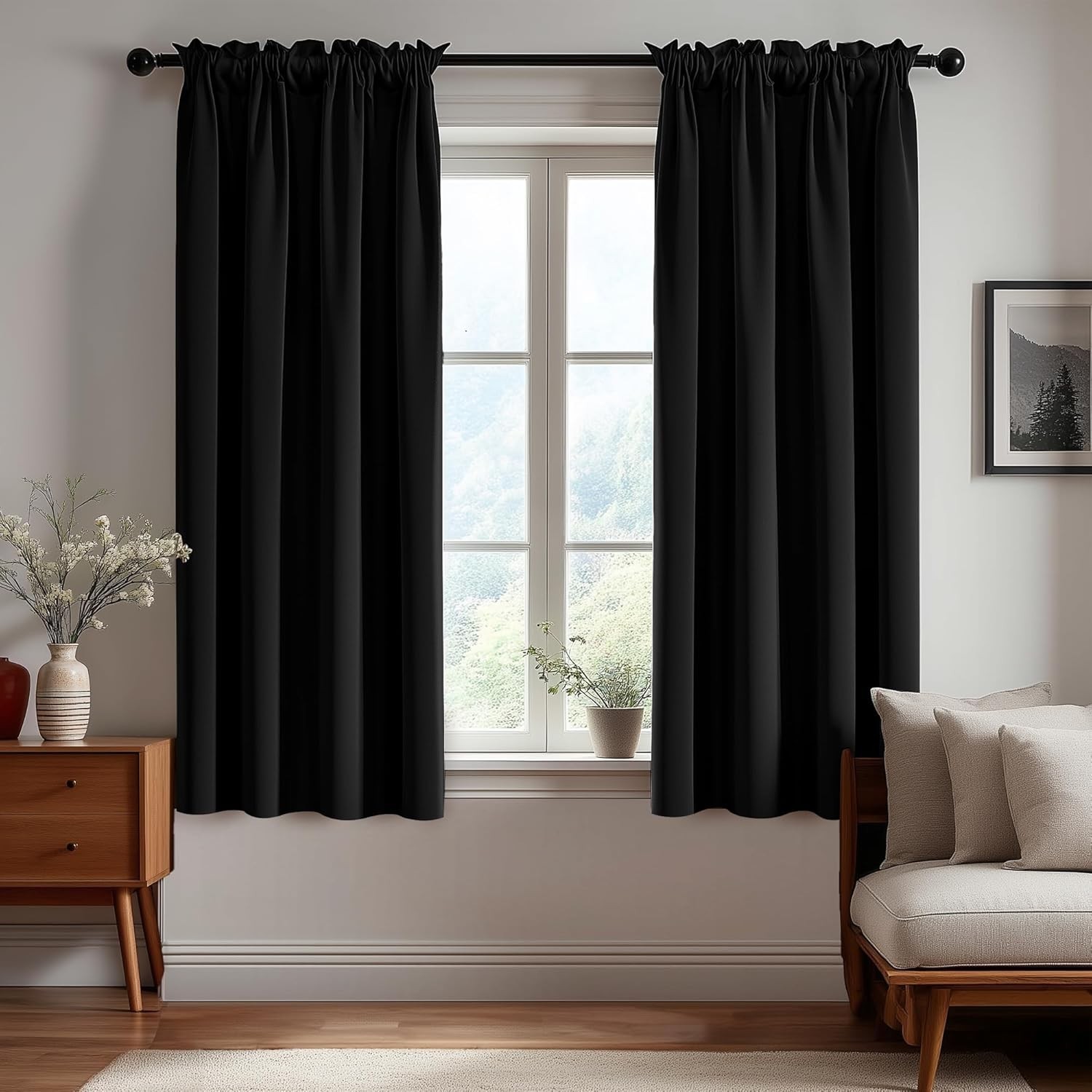 Elegant Noise Reducing Blackout Drapes – Oeko-Tex Certified 42×63 Panels, 2 Pack