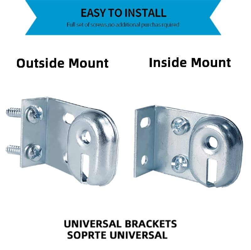 4PCS Roller Window Shade Mount Brackets, Inside Outside, Zinc Curtain Holder