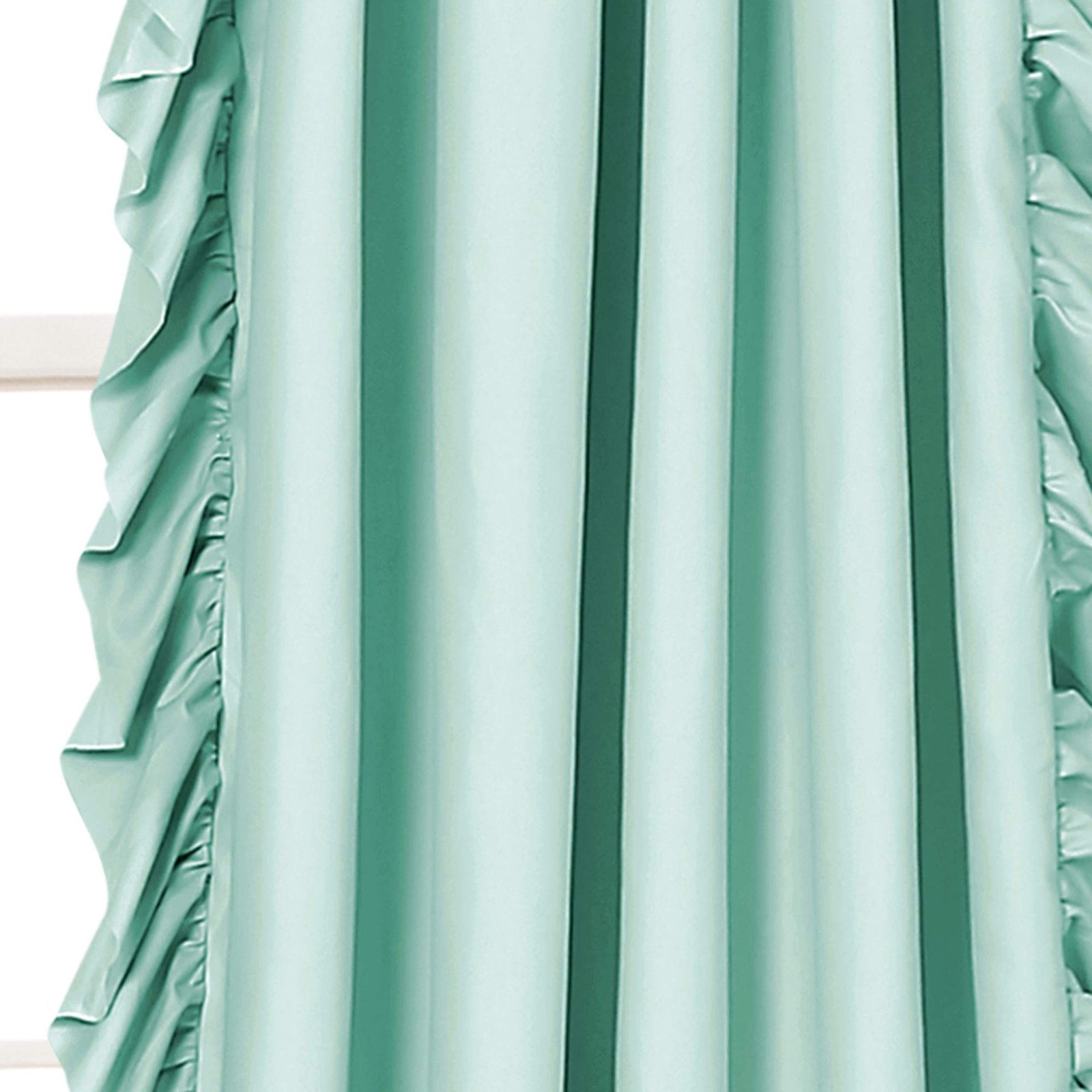 Reyna Ruffle Window Curtain Set, 137.2 x 213.4 cm, Light Blue, Flowy Curtain…