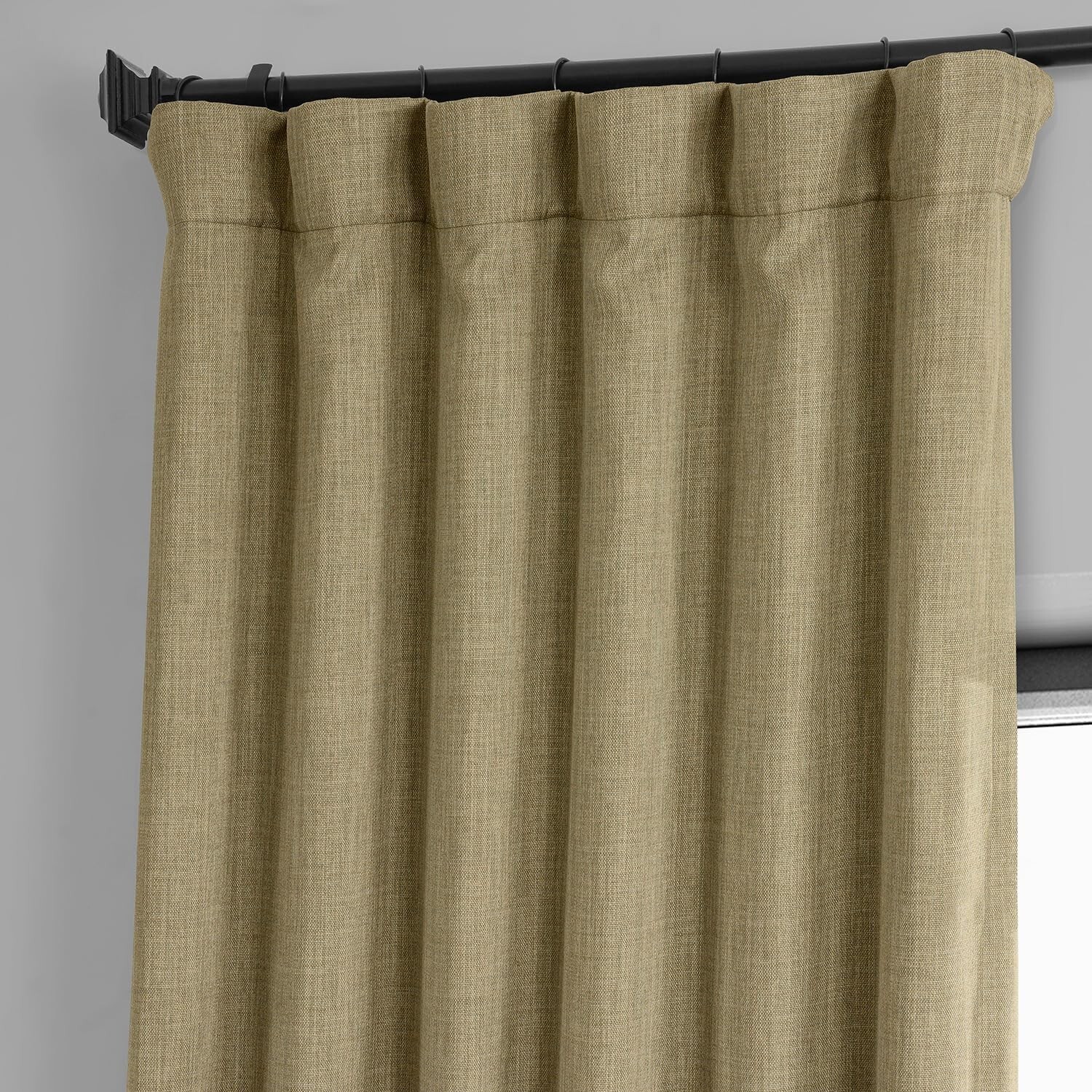 1 Panel Nomad Tan 84″L x 100″W Linen Darkening Curtains For Bedroom Living Room
