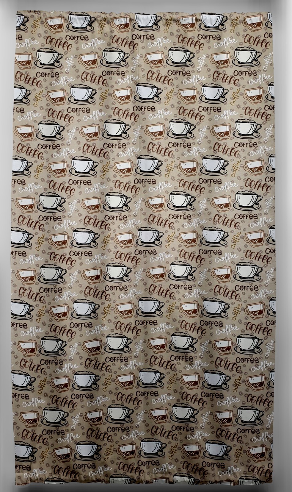 Coffee Beans French Door Curtain Panel with Tie Back