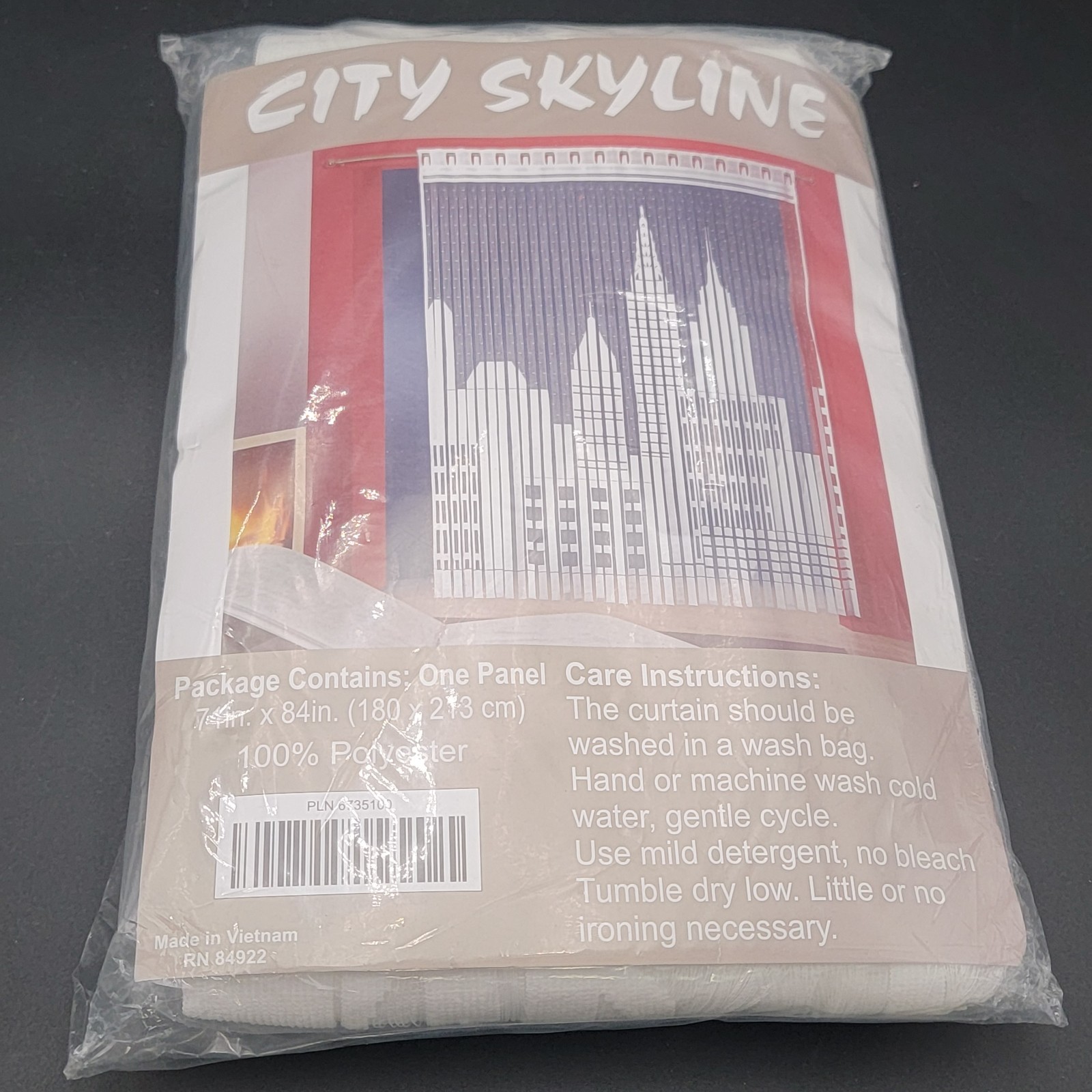 NYC City Skyline Window Curtain Panel 71×84 Chrysler Empire State building.