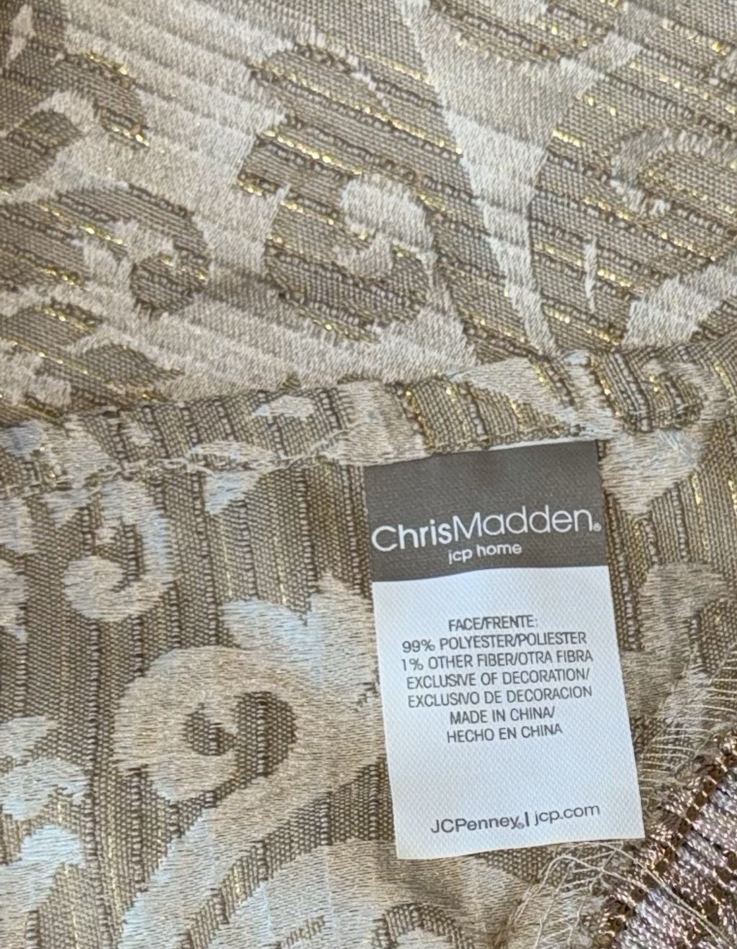 Chris Madden Concord Rod Pocket Panel Spa Linen Floral Polyester 54x84in Curtain