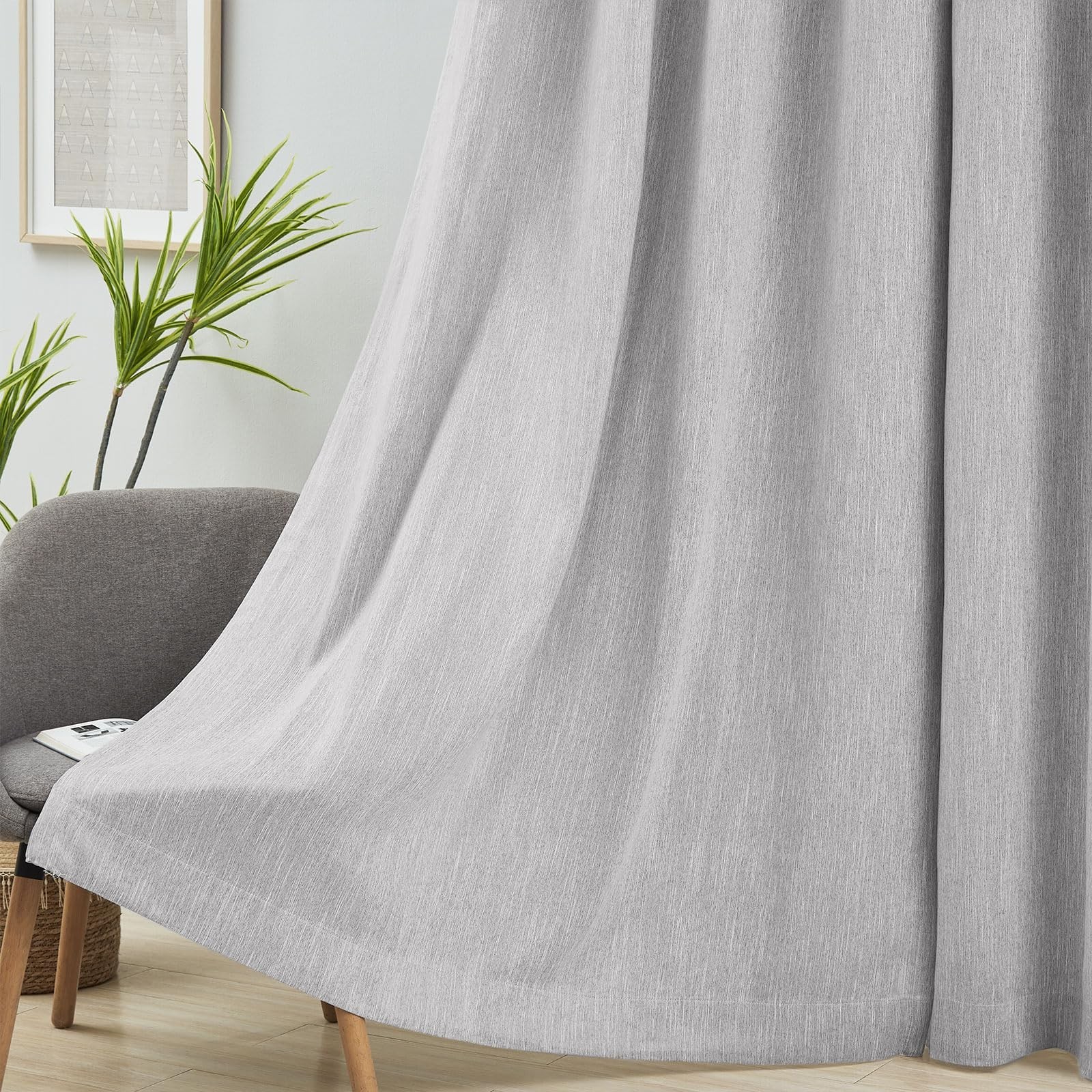 Melodieux Elegant 52″ x 96″ Gray Single Panel Room Darkening Blackout…