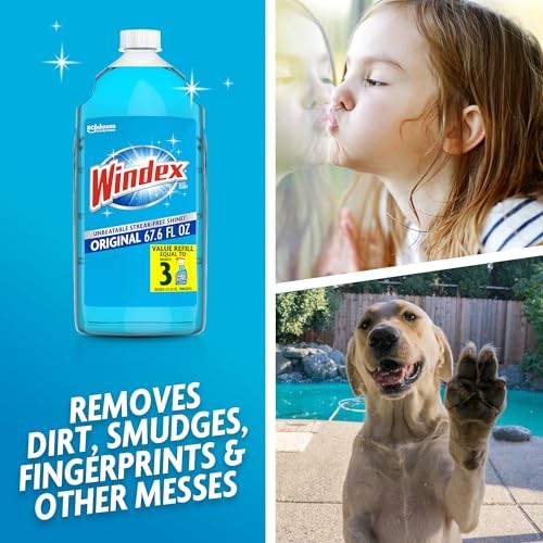 Windex Glass and Window Cleaner Bottle, Bottle 67.6 Fl Oz (Pack of 1) Refill