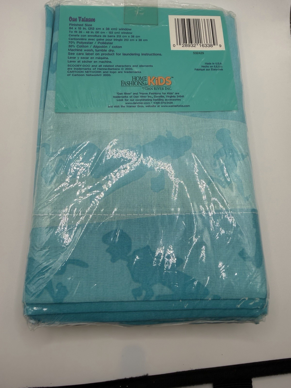 Vtg Cartoon Net Scooby Doo Window Valance 84″ x 15 USA Hanna-Barbera 1999 NIP