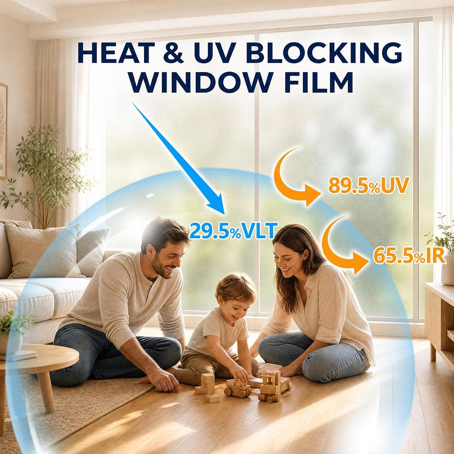 Frosted Window Privacy Film Static Cling Glass Film 17.5″ X 6.5′ | No