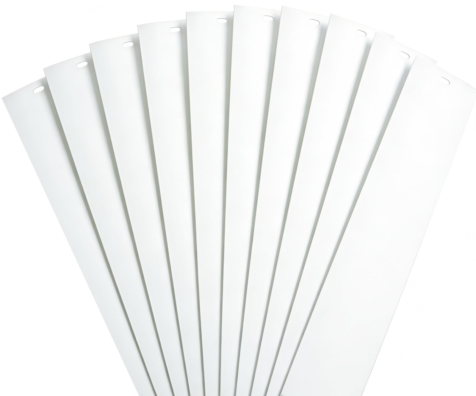 82.5″x3.5″ White PVC Vertical Blind Replacement Slats Curved Smooth 10 Pack