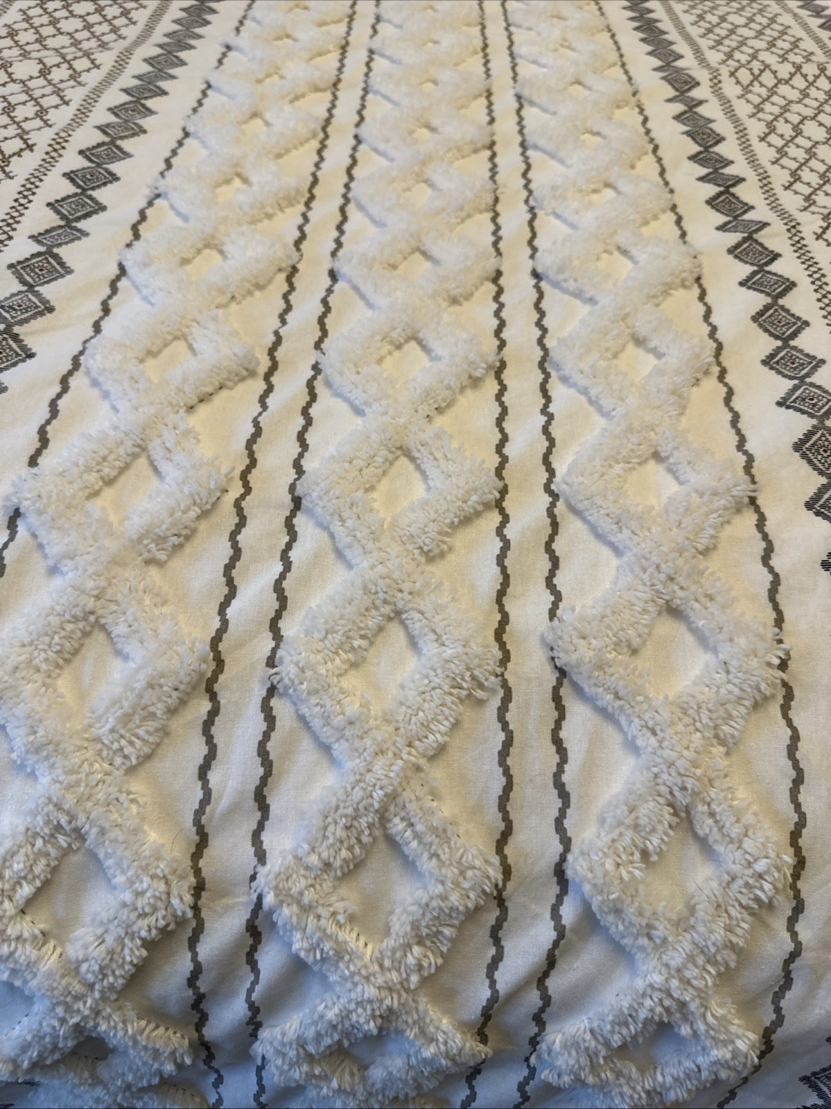 INK+IVY Imani 100% Cotton Single Panel Curtain Chenille 51”x85” Geometric Boho