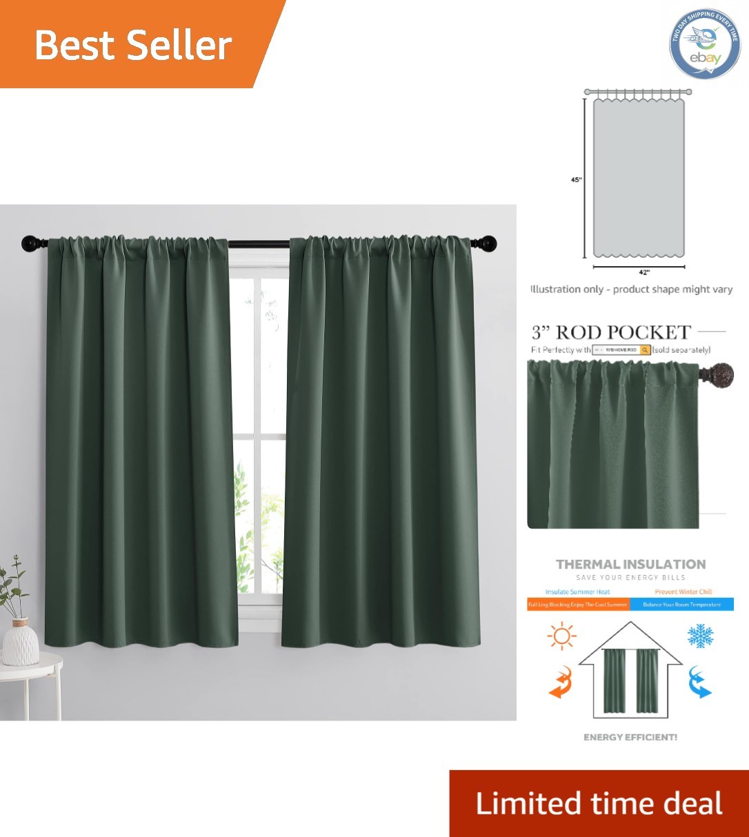 Luxurious Dark Green Blackout Curtains 45