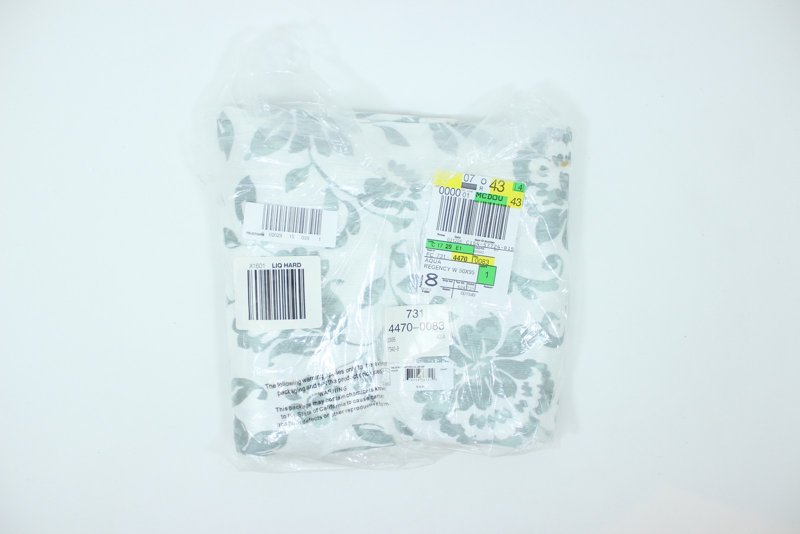 Regal Home Watercolor Floral Rod Pocket Light Filtering Curtain Panel Aqua 50×95