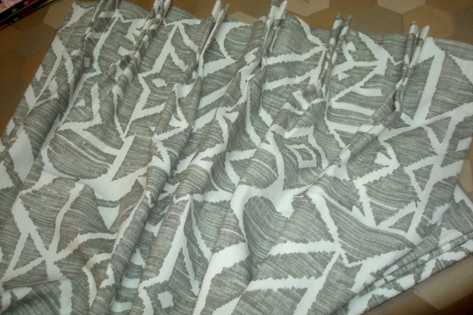 New Custom Drapes Pinch pleat Lined Modern 2pc Foshan Nanfang Enigma Gray 94″ lg