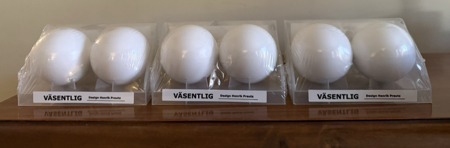 IKEA Vasentlig White Round Set of 2 End Caps Finials X 3 Packs Total of 6 New 2″