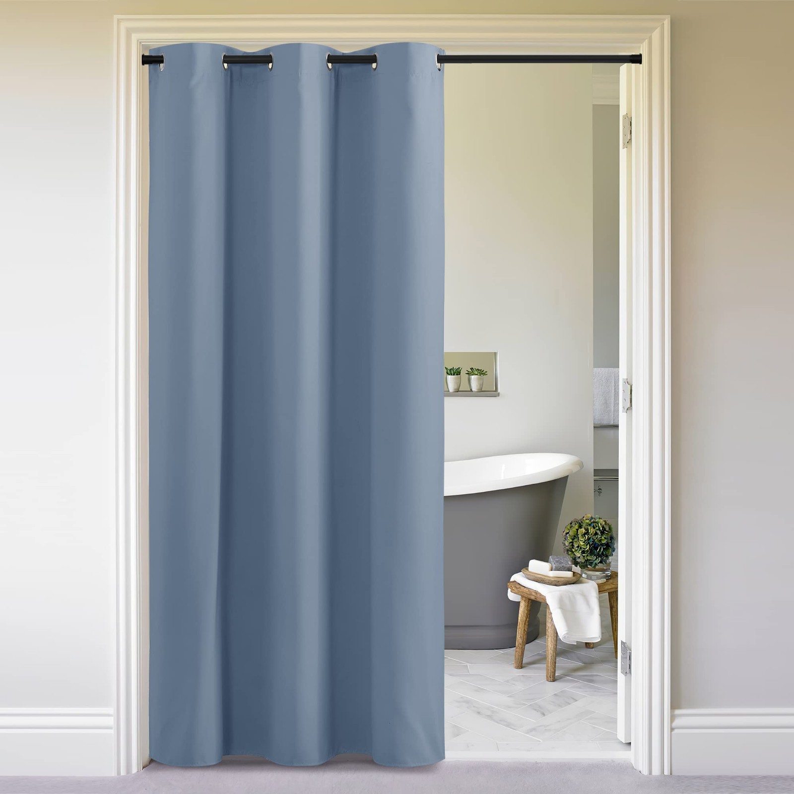 Nicetown Stone Blue Door Curtain For Doorway Privacy Curtains 84 Inch Length