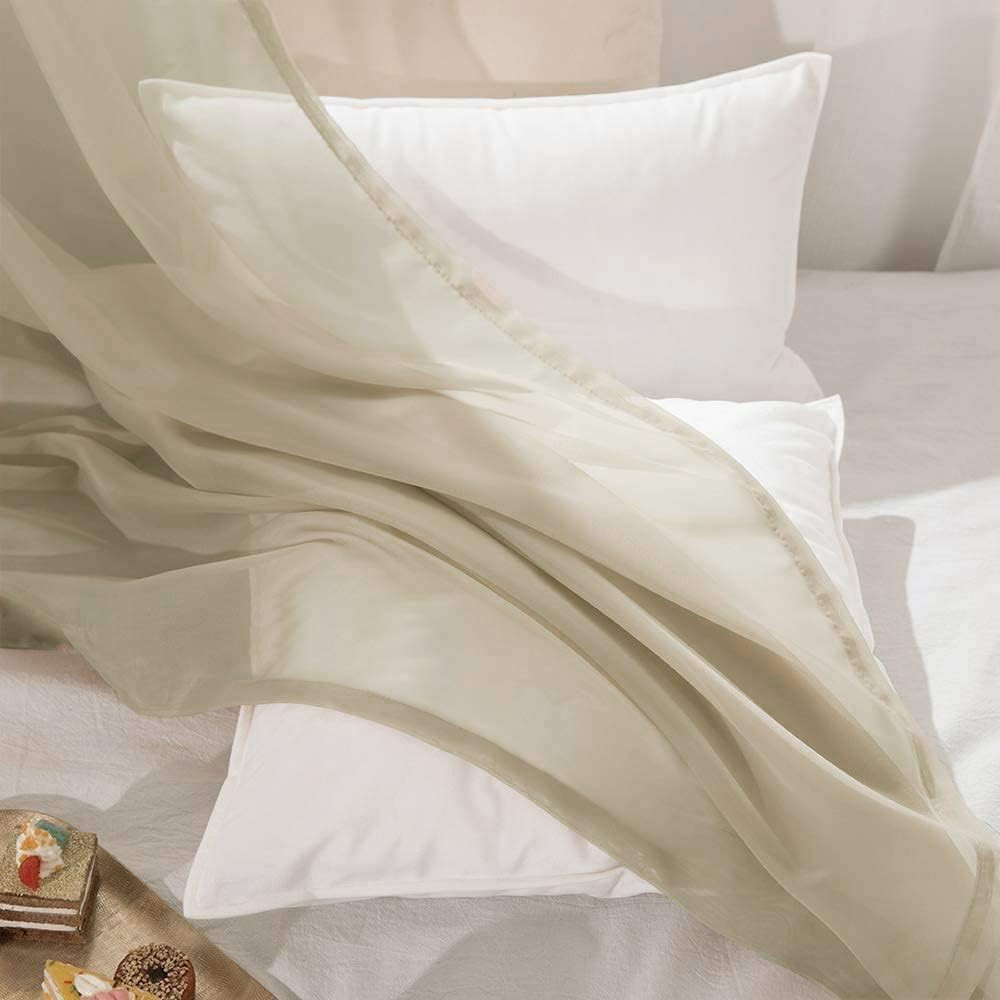 MIULEE Solid Color Sheer Curtains 63 Inches Long 2 Panels Set – Elegant Lightwei