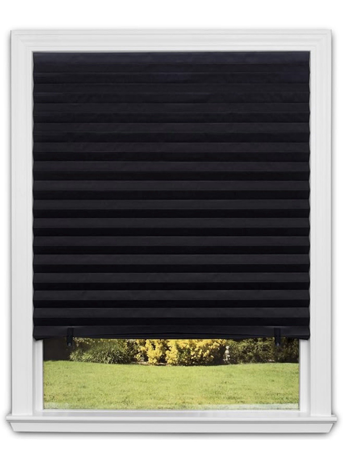 Redi Shade No Tools Original Blackout Pleated Paper Shade Black, 36 in x 72 in
