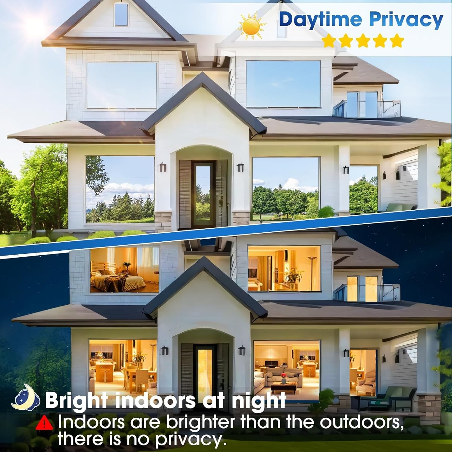 Privacy Mirror Window Film One Way 29.5×118.1in Black-Silver Static Cling
