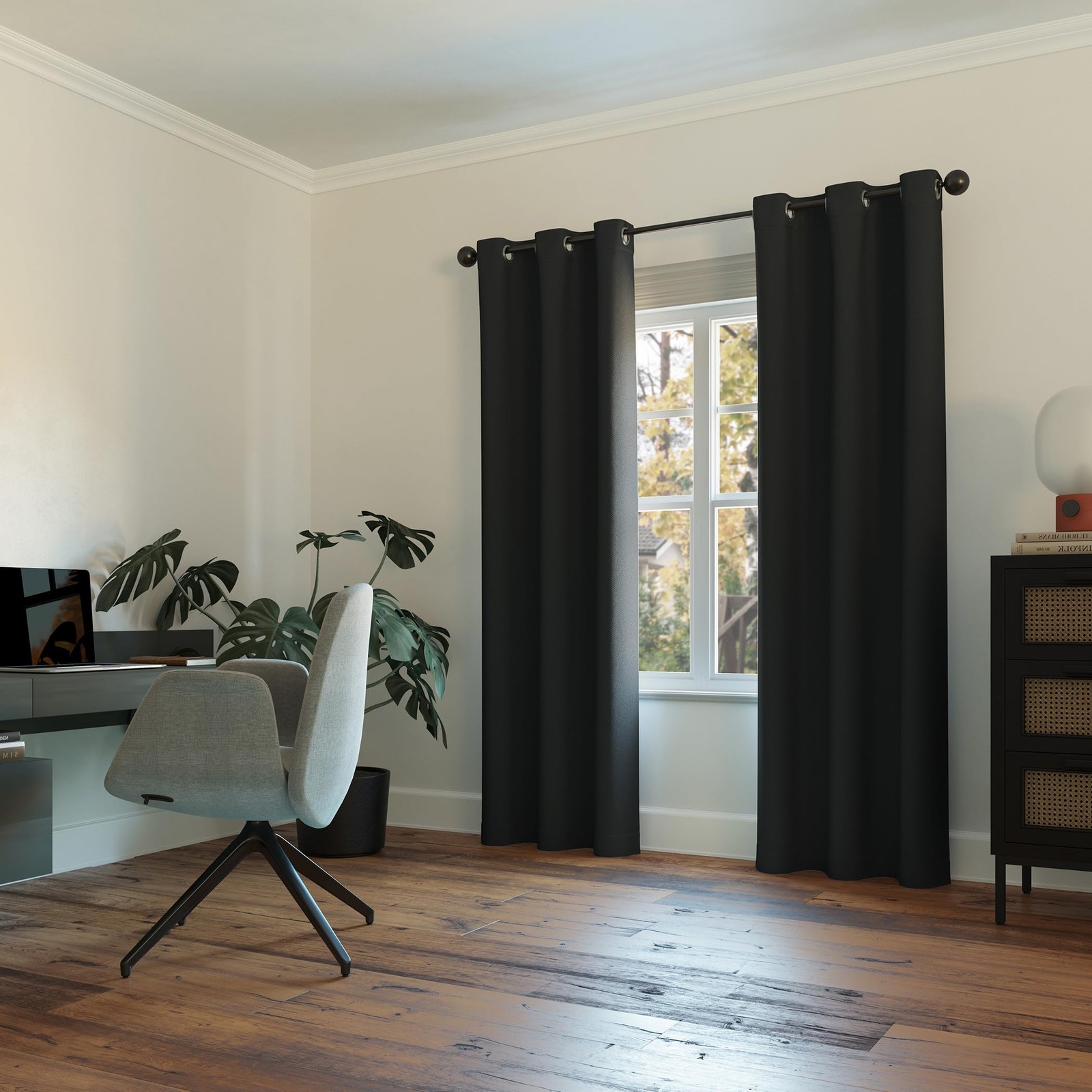 Blackout Curtain Panel Energy Saving Thermal Noise Reduce 40×63 Black