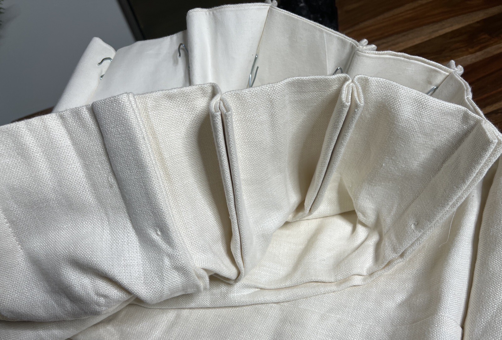Restoration Hardware Textured Belgian Linen Drapery FP 46″ x 84″ Natural $770