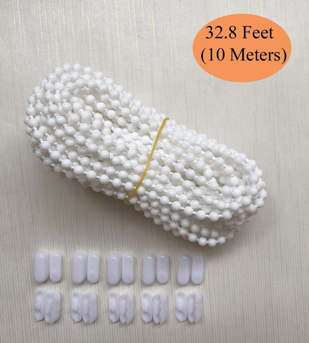 10 Meters 10.94 Yards with 10 PCS of Connectors for Roller Blind Bead Chain C…