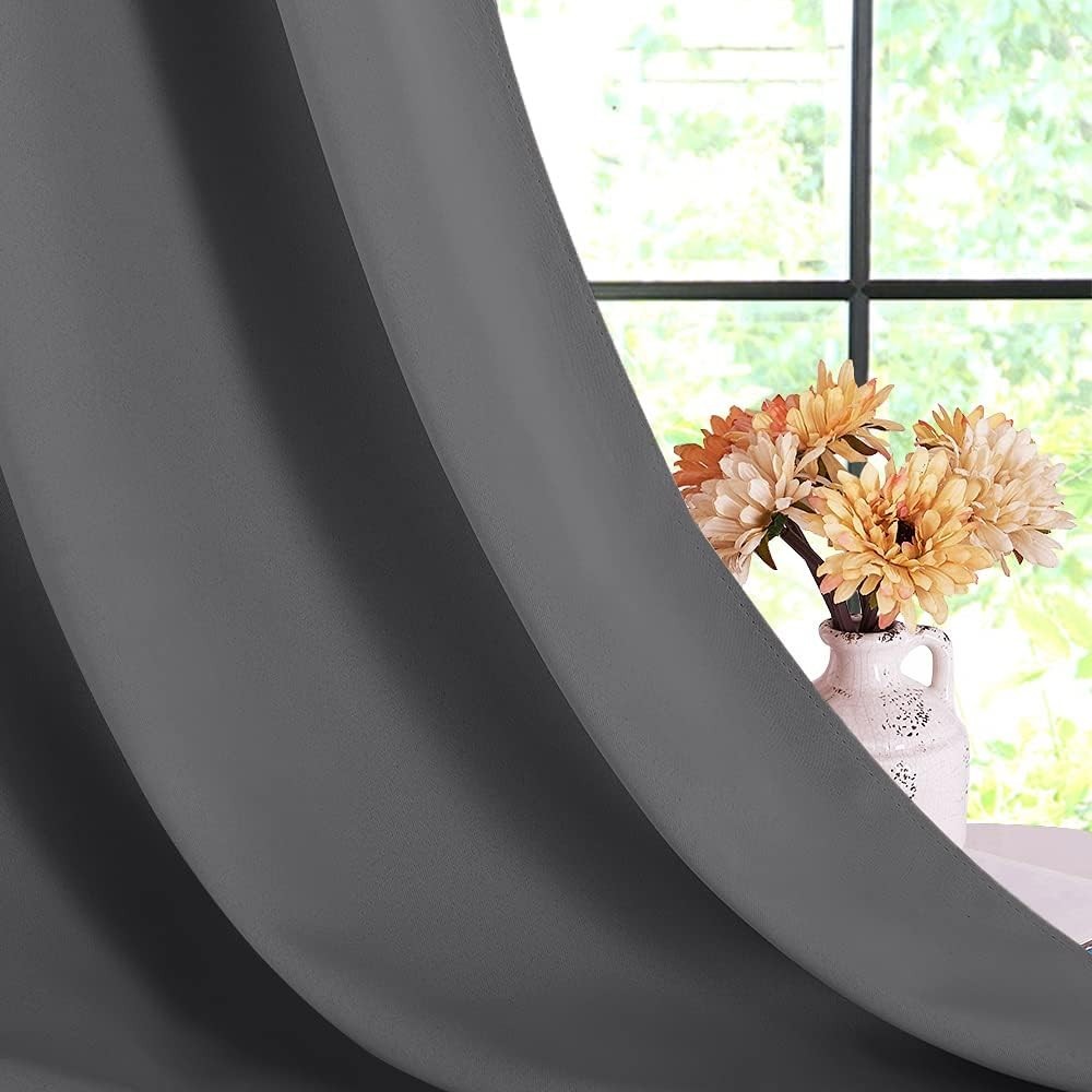 2 PC Heavy Thick Blackout Grommet Window Curtain Drape Treatment Room Darkening