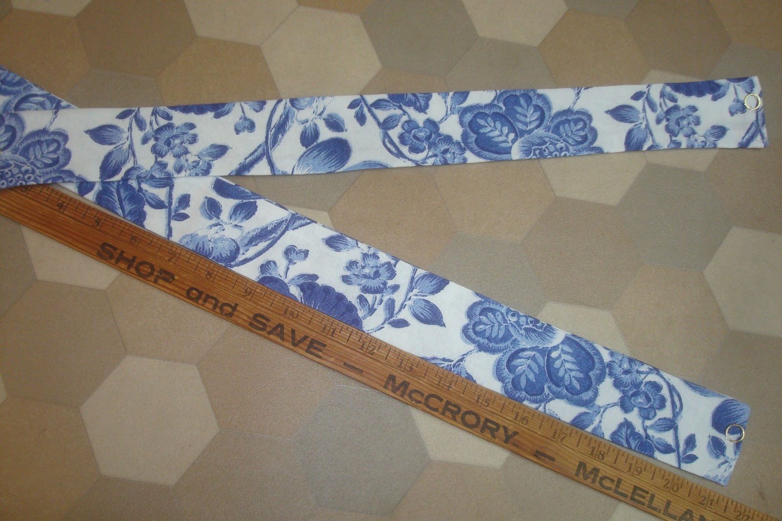 New One Pr Custom Drapes Curtains Lined Shabby Blue White Floral ea 41″ x 84″ lg