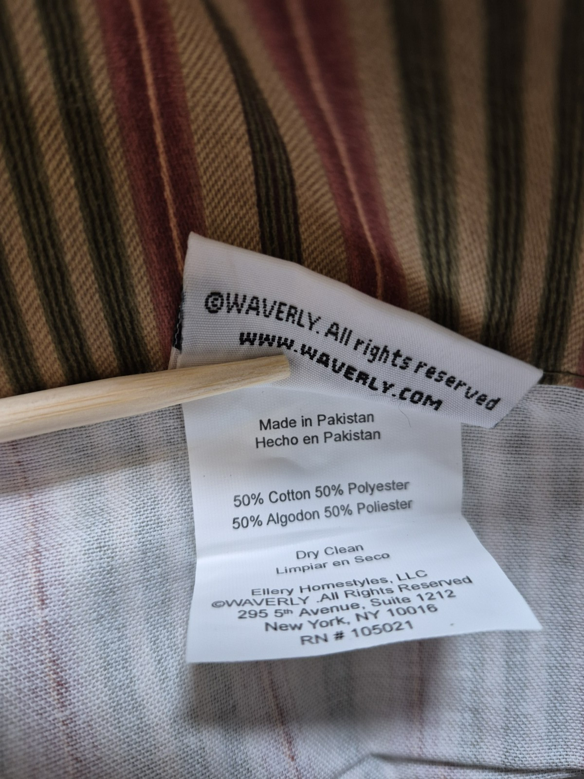 Waverly Sweetwater Striped Valance Drop Pleat Rod Pocket 79×15″ Ea Lined 4 Avail