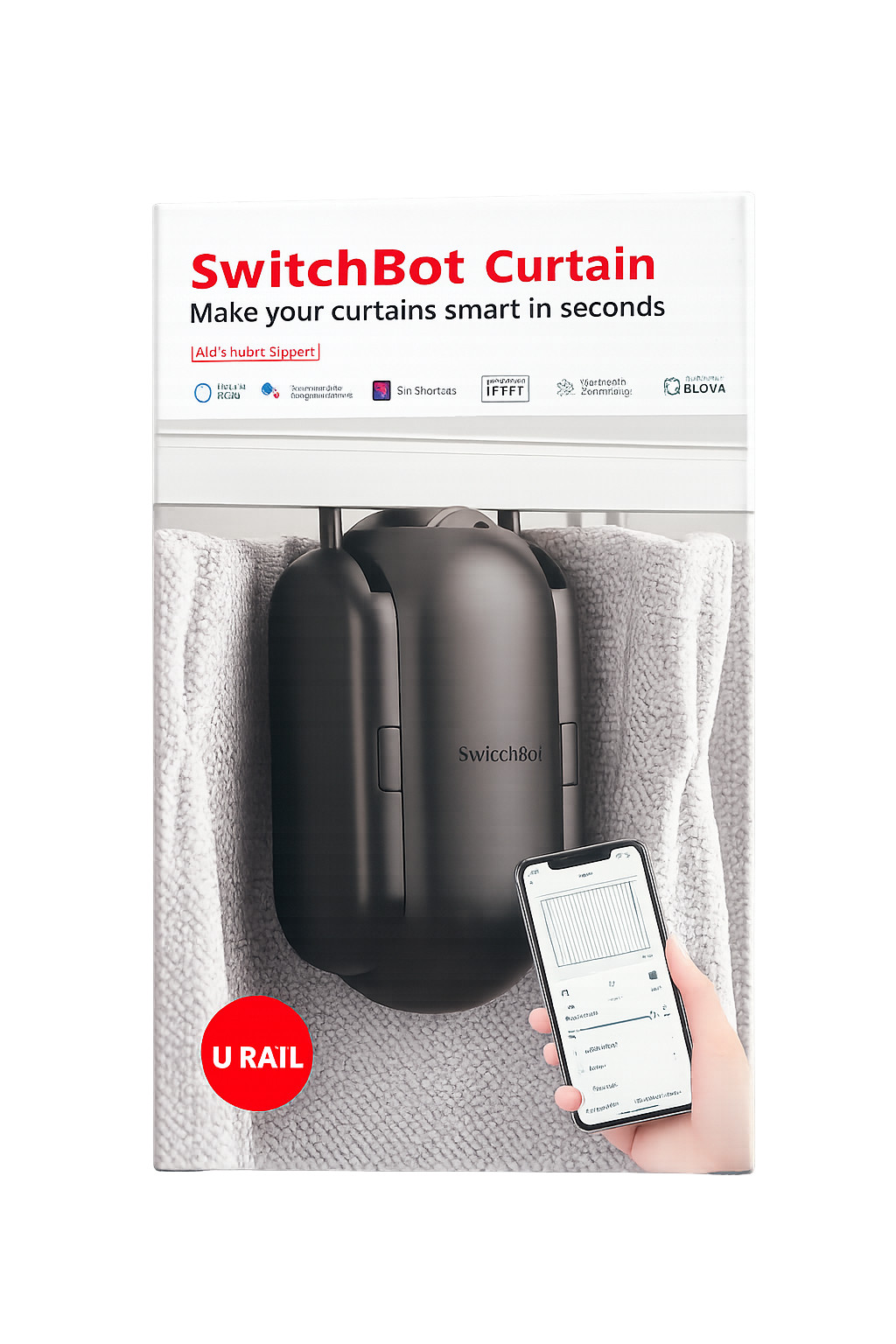 SwitchBot Curtain U Rail Smart Automatic Curtain Opener Black W0701600 Tested