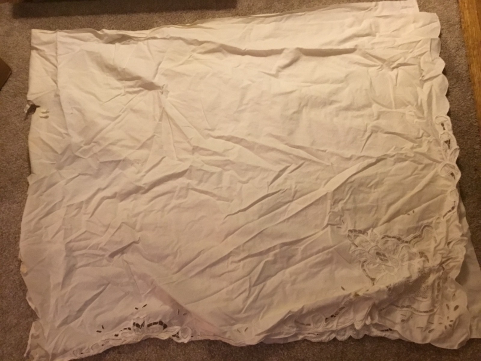 Ivory Battenburg Lace Kitchen Curtain Panel -Damaged – Cutter Crafting – 2 Avail