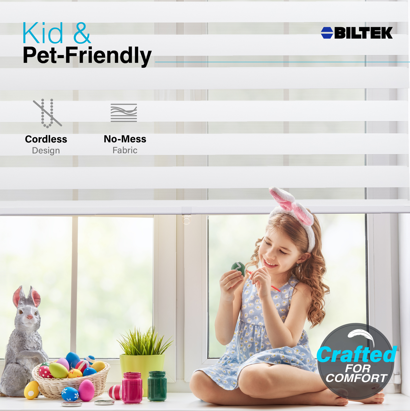 Cordless Zebra Roller Blinds Shades Sheer or Privacy – White, 20″ to 72″W x 72″H