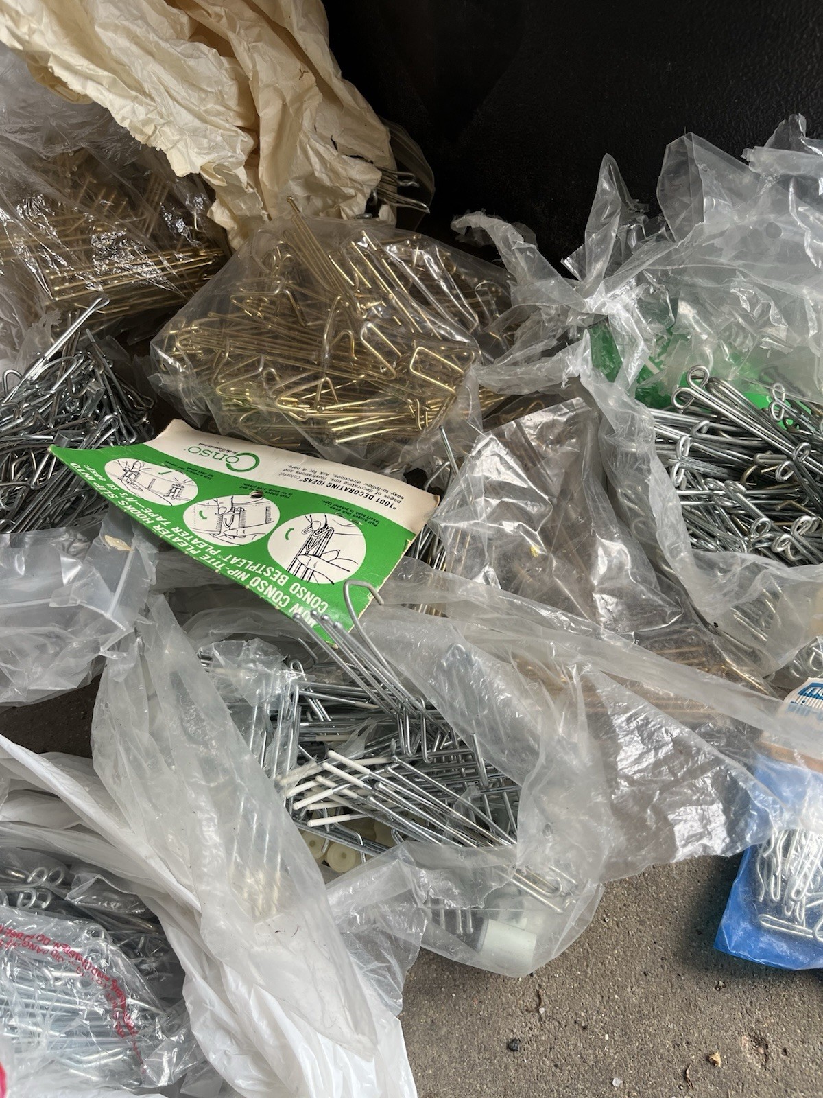 Over 10lbs Of Drapery Hooks, Various Sizes And Types. Some Gold Some Silver