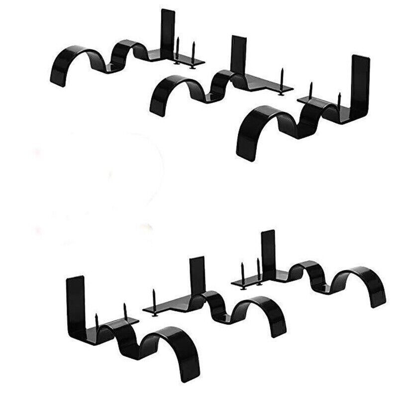 2 Double Hang Curtain Rod Holders Bracket Into Window Frame Curtain Rod Brackets