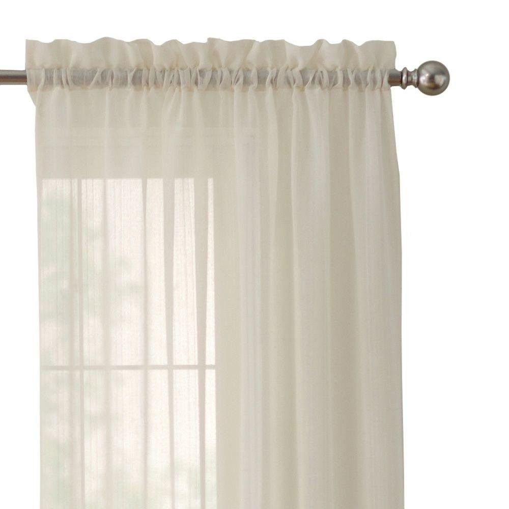 Home Decorators Collection White Polyester Rod Pocket Curtain 50in W x 84in L