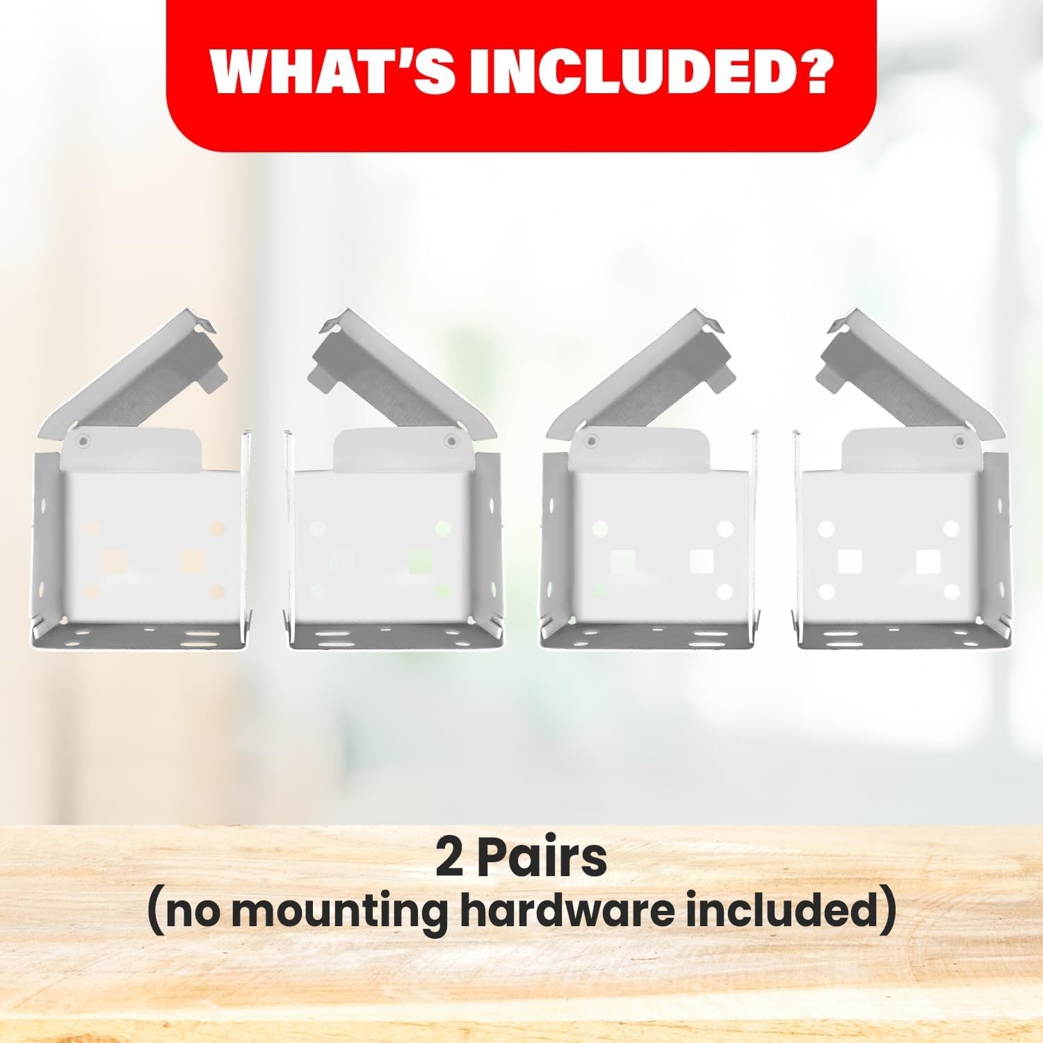 White Iron Mounting Brackets for Horizontal Blinds – 6 Count