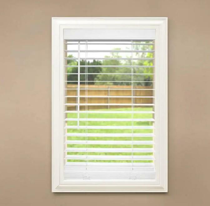 White Cordless Room Darkening 2″ Faux Wood Blind for Window 20.5″W x 64″L