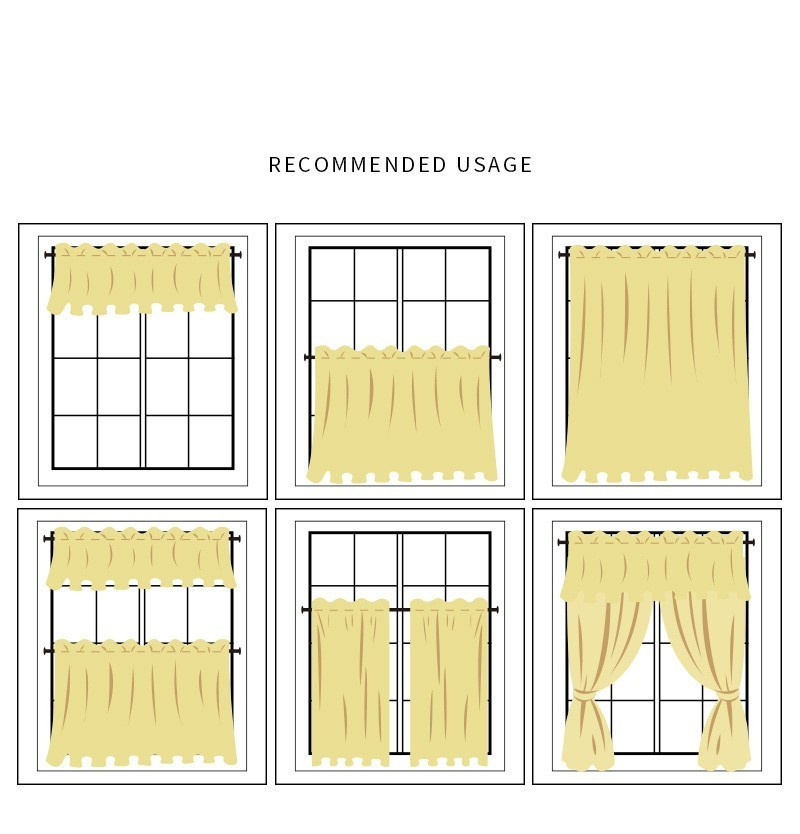 Kitchen Cabinet Half Curtain Valance Bedroom Window Doorway Decor Drape Curtain