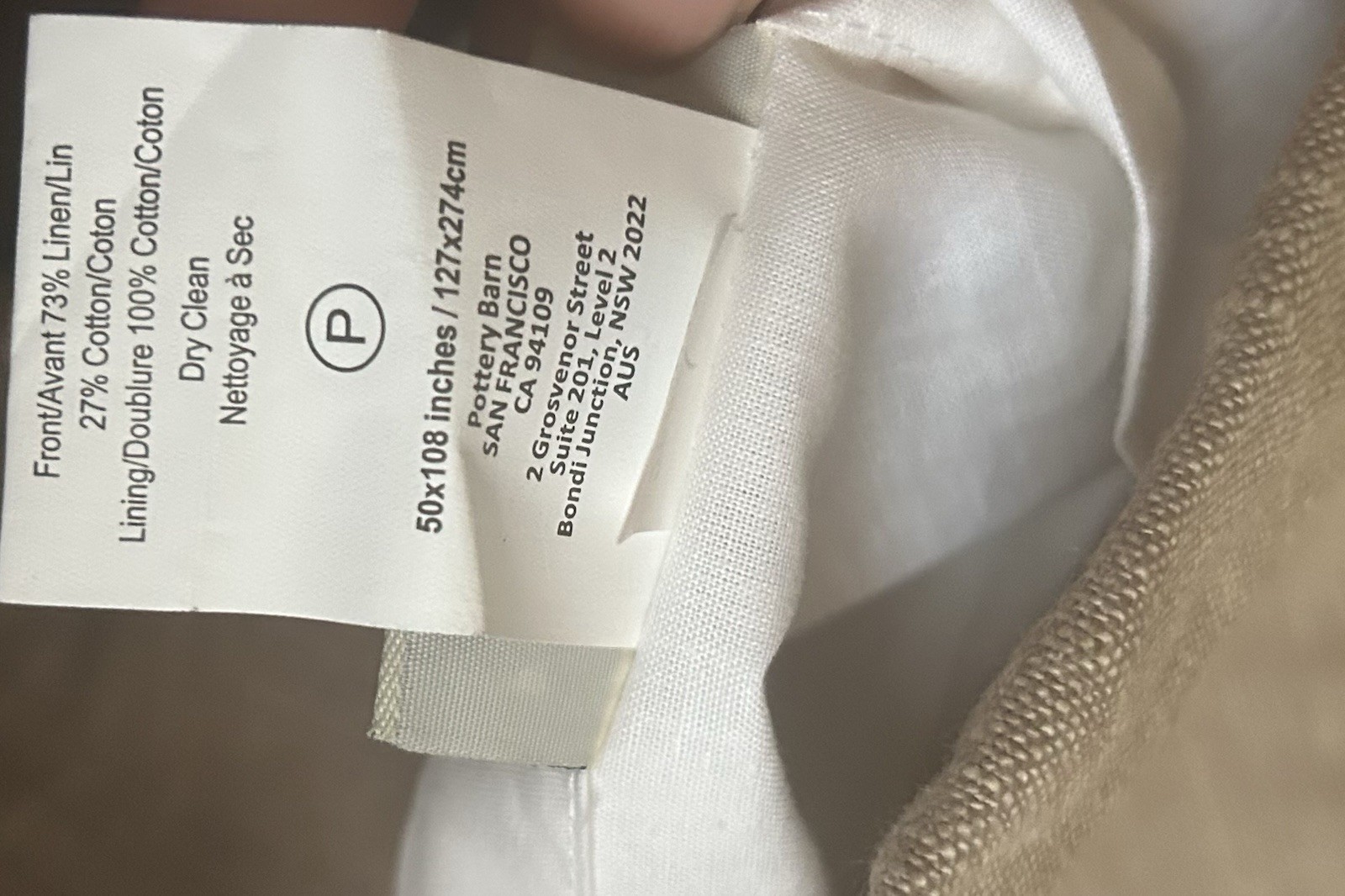 Pottery Barn 50×108 Beige Lined Linen/Cotton Rod Pocket six Opaque Panel lot