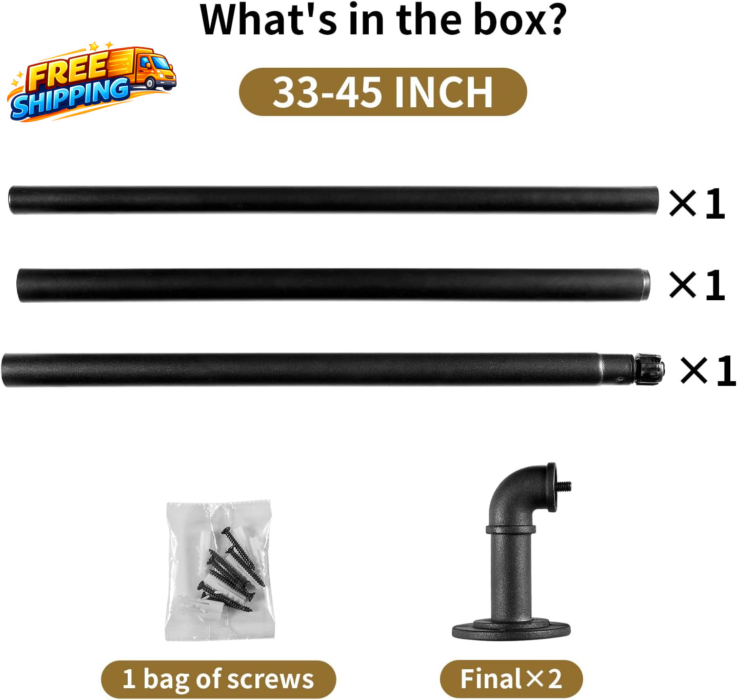 Industrial Curtain Rods for Windows 28 to 48 Inches Blackout Wrap around Curtain